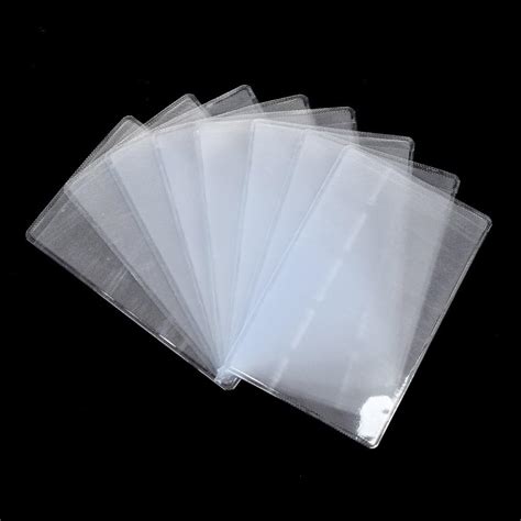 clear plastic business card sleeves.